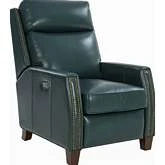 Anaheim Big & Tall Power Recliner w/ Power Head Rest & Lumbar in Emerald Green Leather